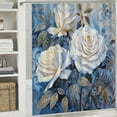 thumbnail image 6 of Creowell White Roses Modern Waterproof Shower Curtain for Country Cottage & Farmhouse Bathroom Decor 100% Polyester Fiber Set with Hooks 36x72, 6 of 7