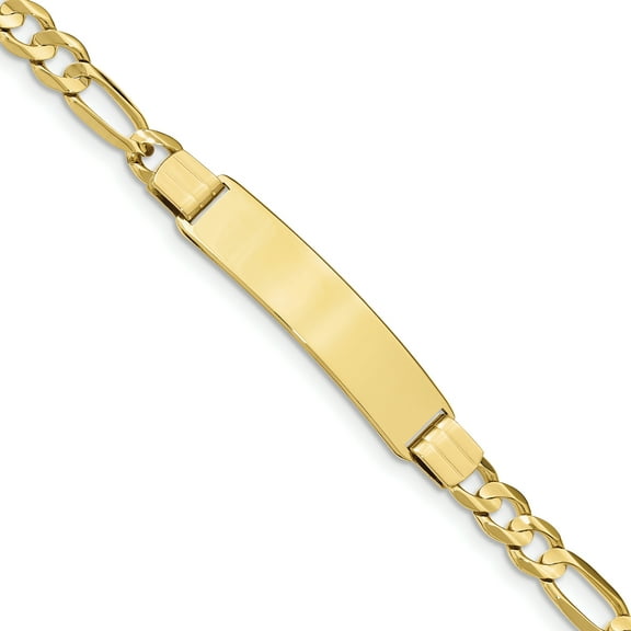 Primal Gold 10 Karat Yellow Gold Figaro Link ID Bracelet