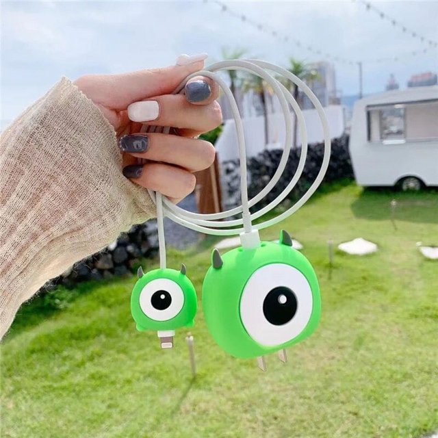 Stitch Mickey Mouse Cartoon Silicone Protector Case for IPhone Charger Cable Data Line Head Protection Cover Accessories Mike 1 Only protective case