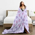 thumbnail image 5 of DouZhe Ultra-Soft Micro Fleece Lightweight Flannel Bed Blanket, Funny Sparkles Love Heart Print Cozy Warm Throw Blankets, 60"x50", 5 of 7
