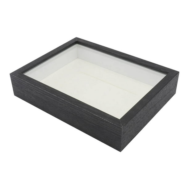 Marco de caja de sombra colgante para escritorio, caja de memoria, exhibición de flores secas, para medallas de recuerdo, regalos, recompensas, bricol Negro