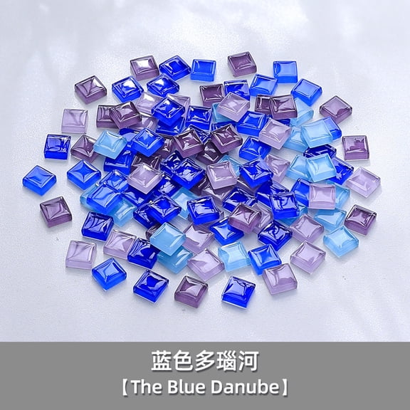 Zhuge 200 Pcs Mixed Color 1×1cm Square Laser-Cut Crystal Glass Mosaic Tiles, DIY Creative Art Craft Materials for Home Decor & Art Projects, Multicolor F