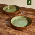 thumbnail image 6 of Famiware 4 Pieces 8.1" Stoneware Pasta Bowls, Microwave & Dishwasher Safe, Moss & Cocoa, 6 of 6