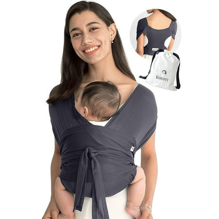 

Baby carrier (air mesh for summer) carefree moisture wicking and breathable baby sling perfect for newborn babies up to 44 lbs toddlers (charcoal S).