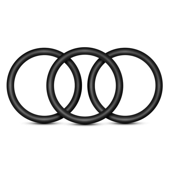 Eden 3 Pack Silicone Rings, Black