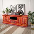 thumbnail image 1 of vidaXL TV Cabinet Solid Mango Wood Pink Hand Painted, 1 of 5
