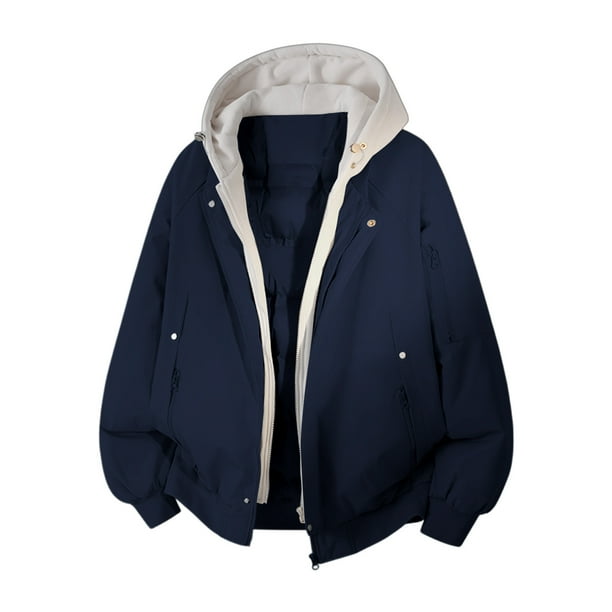 Ceisia Men's solid color warm hooded coat long sleeve outerwear Gift