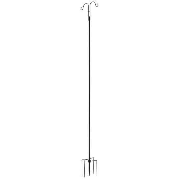 KFFKFF Double Shepherds Hooks for Outdoor Use, 8 Pack 92 Inch Sturdy Bird Feeder Poles, 3/4 Inch Thick Garden Hooks for Hanging Bird Feeders, Plant Baskets, Solar Lanterns, and Wind Chimes