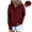 Wine, variant on Women's Cute Pullover Hoodie Oversized Long Sleeve Button Detail Trendy Finger Cover