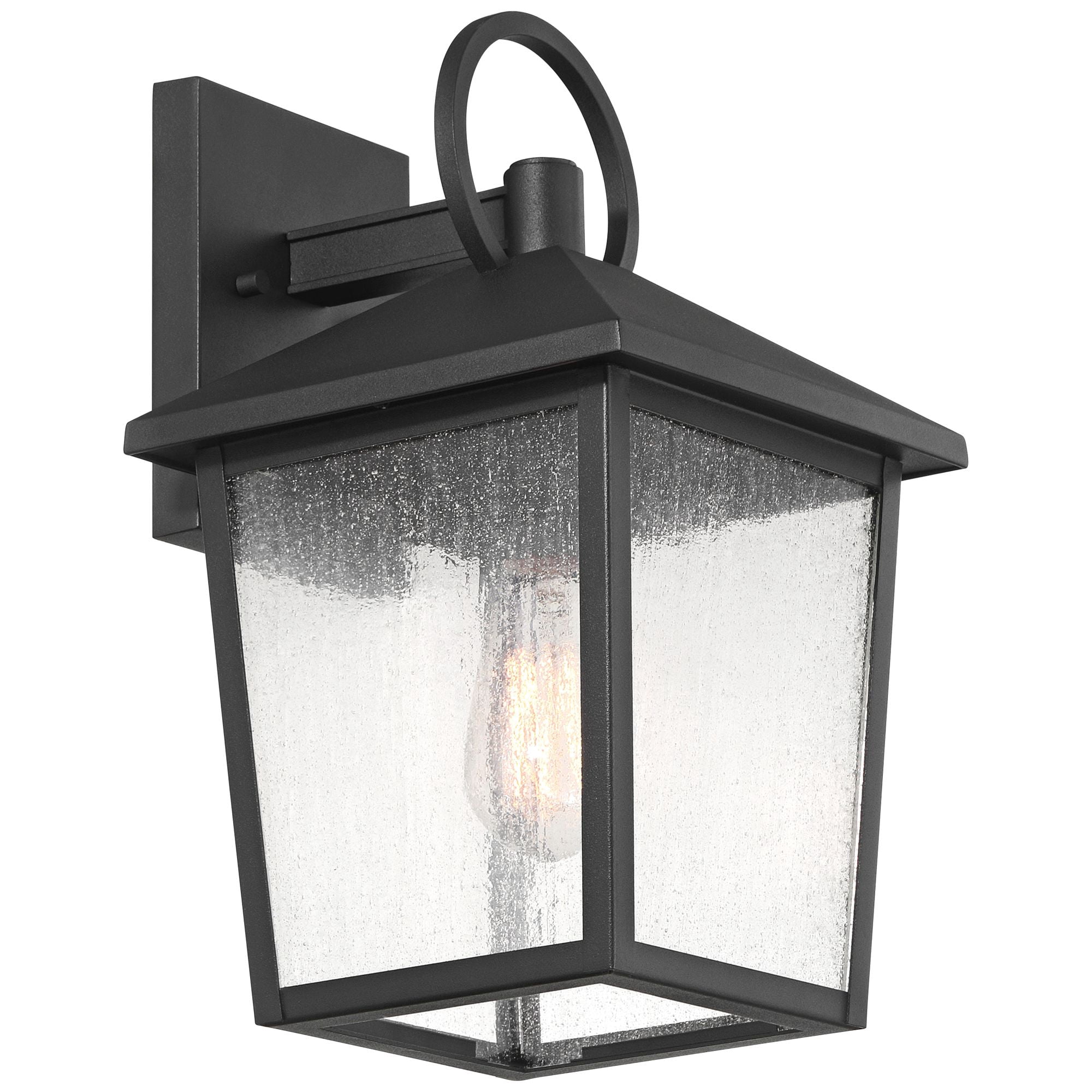 John Timberland Westmont 13 3/4" High Modern Outdoor Wall Light Fixture Mount Porch House Weatherproof Sand Black Glass Shade