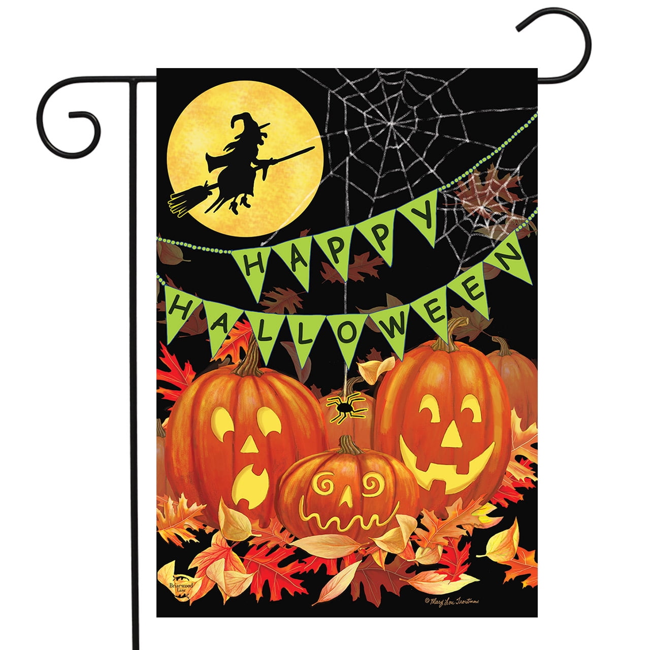 Halloween Haunts Garden Flag Witch Jack-o-Lantern 12.5