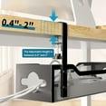 thumbnail image 4 of Under Desk Cable Management Tray No Drill, Metal Mesh Cable Management Under Desk with Clamp Mount, 2 Hole Cable Tray with Wire Management and Cord Organizer for Home Office Standing Desk, 4 of 8