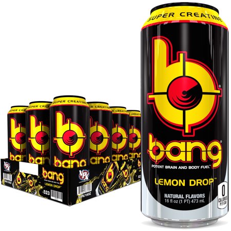 Bang Energy Drink with CoQ10 Creatine Lemon Drop (12 Drinks  16 Fl Oz. Each)