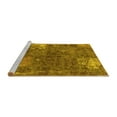 thumbnail image 2 of Ahgly Company Machine Washable Indoor Round Patchwork Yellow Transitional Area Rugs, 4' Round, 2 of 4