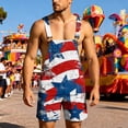thumbnail image 2 of American Flag Bib Overalls for Men Loose Fit Overalls Shorts Patriotic Coveralls Casual Outdoor Summer Festival Clothing for Independence Day and Fourth of July, 2 of 4