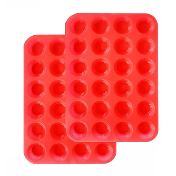 Set para hornear Jewoster Mini Muffin & Cupcake, 24 tazas de silicona