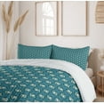thumbnail image 6 of Ambesonne Abstract Duvet Cover Sets, Nostalgic Dotted Floral, 2-King, Petrol Blue Cream, 6 of 7