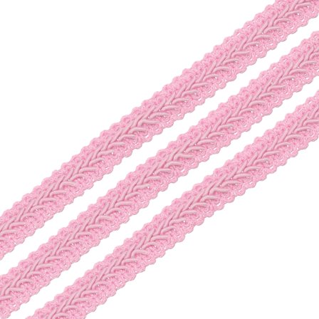 Gimp Braid Trim, 15 Yards x 3/8"(11mm) Curtain Upholstery Trim for DIY Craft, Pink