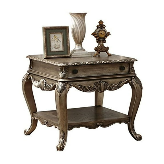 HomeStock Hollywood Regency End Table, Vintage Oak