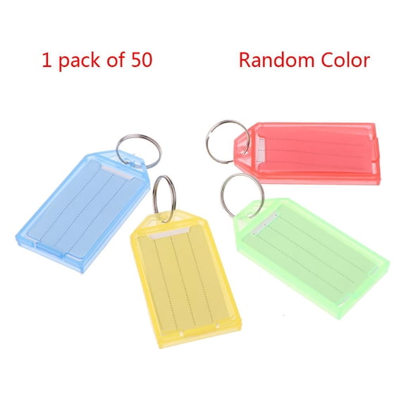 Rvaymup Plastic for Key Tags 50pcs with Split Ring Keychain Hanging Label Marker Accesso