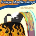thumbnail image 5 of 17 Inch Lightweight Backpack,PVC Waterproof Oxford Fabric, Ergonomically Designed, with Large Capacity, Fire Flame Baseball Print, 5 of 5