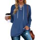 thumbnail image 1 of Sudadera de mujer con cuello en V y cordón de manga larga, sudadera con capucha, camiseta holgada informal para mujer, 1 of 6