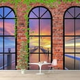 thumbnail image 3 of Idea4wall 4pcs Vies from French Window Peel and Stick Wallpaper Removable Wall Murals Large Wall Stickers for Home Decoration, 66"x24", 3 of 5