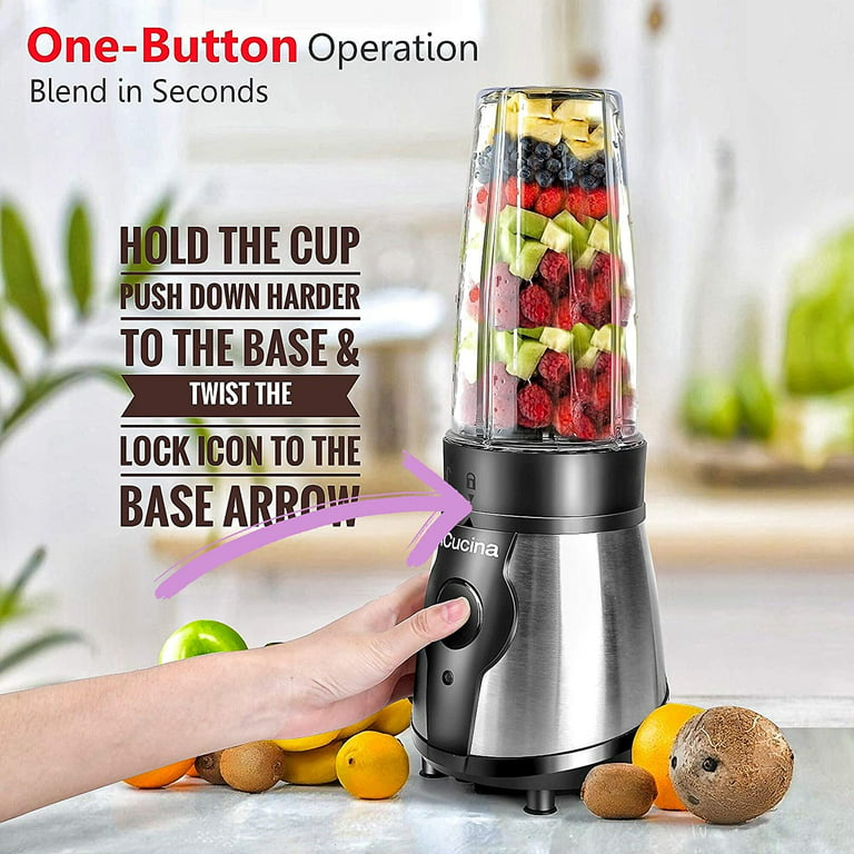 Personal Portable Bullet Blender, For Shakes And Smoothies, Button