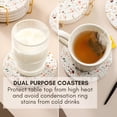 thumbnail image 5 of ACDANC Terrazzo Drink Absorbent Coasters with Holder Set of 6,Ceramic Coaster for Drinks,Coffee Table Decor,Water Absorbing Stone Coaster for Drinks (Marble), 5 of 7
