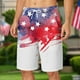thumbnail image 1 of WILLBEST Pantalones Cortos Cargo para Hombre, Pantalones Cortos de Verano para Hombre, Holgados, con Cordones, con Estampado de Bandera Roja y Azul, Estilo Casual, 1 of 4