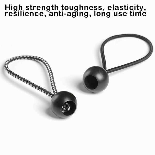 pitrice 12Pcs Tent Clips Canopy Rope Ball Elastic Fixed Boat Pole Tarps Weather-resistant Outdoors Multifunctional for Accessories Black White Dot
