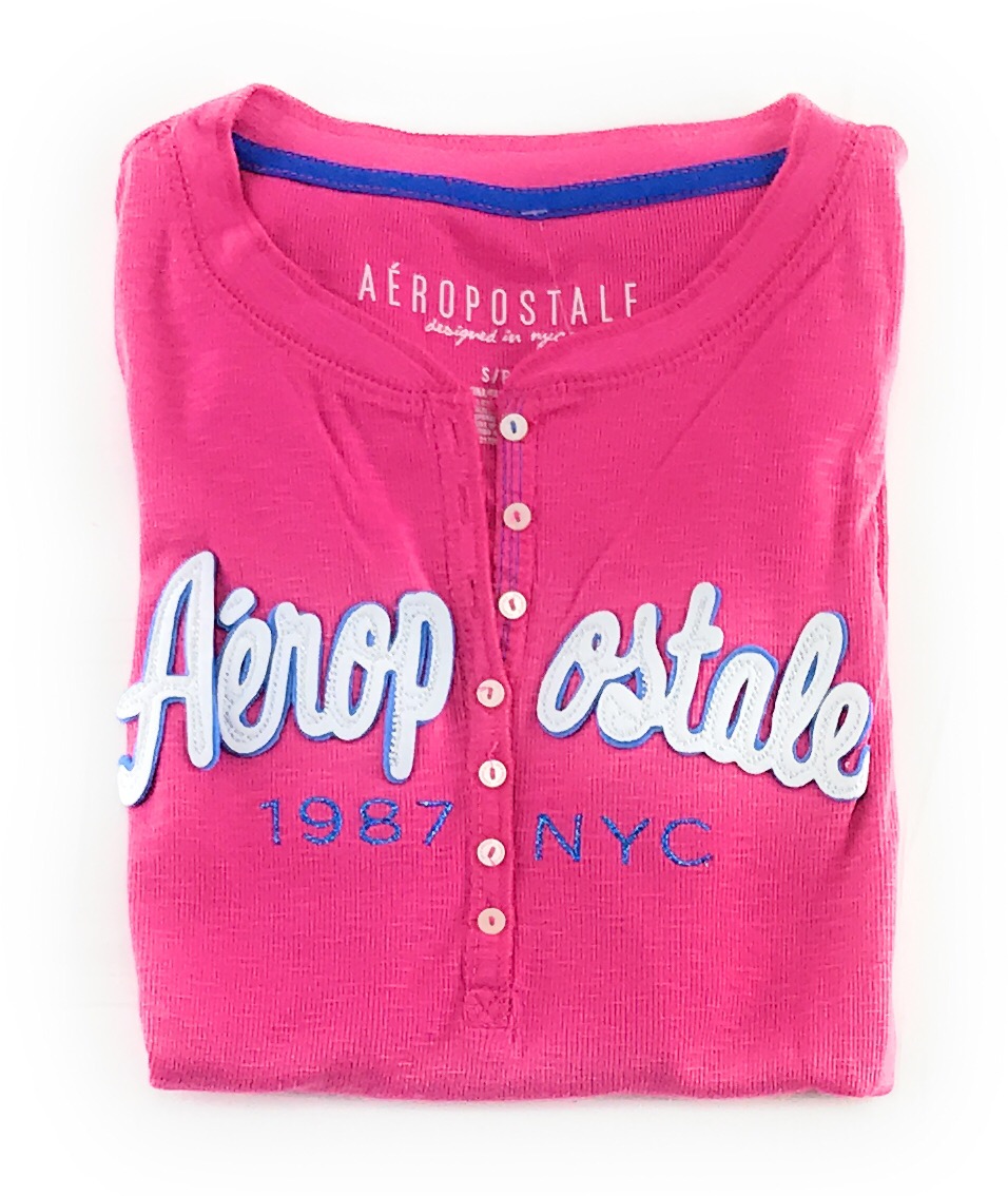 Aeropostale Womens Long Sleeve Henley 