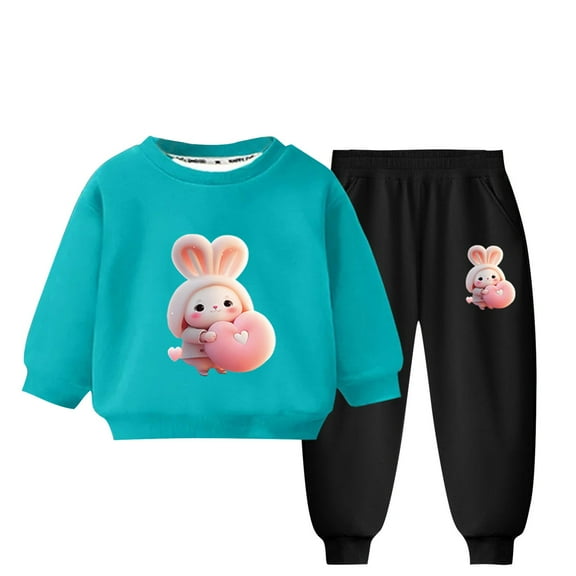 Utoimkio Toddler Baby Boy Girls Cute Print Fall Outfits Long Sleeve Sweatshirt & Jogger Pants Set 2Pcs Fall Winter Clothes