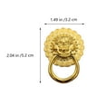 thumbnail image 3 of 6Pcs Retro Lion Single Pull Ring Drawer Pull Handle Furniture Accessory Golden, 3 of 8
