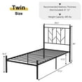 thumbnail image 3 of Costway Twin Size Metal Platform Bed Frame Vintage Headboard Mattress Foundation Black, 3 of 10