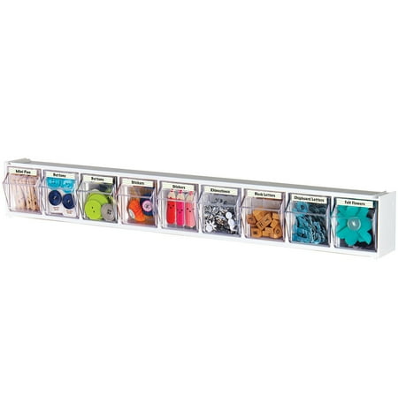 UPC: 0079916022062 | Craft Storage Interlocking Tilt Organizer 9 Bins23.6 X2.5 X3.3 White