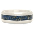 thumbnail image 3 of Men's Titanium 8mm Comfort Fit Ring w/Royal Blue Riverstone Inlay, Size 7, 3 of 7