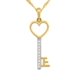 thumbnail image 1 of Cadena Gargantilla Llave Corazón Zirconias 2.5 cm Oro Sólido 14K amarillo 45 cm Casa del Anillo, 1 of 5