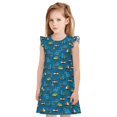 thumbnail image 1 of Balery Transportations with Buildings Camisón de princesa para niñas, pijama de algodón con mangas abullonadas, suave y bonito.-X-Large, 1 of 6