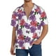 thumbnail image 1 of Balery Peonies Camisa Casual de Manga Corta con Botones para Hombre, Texturizada, Estilo Cubano, para Playa, Verano-Medium, 1 of 5