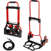 Stair Climbing Cart,Stair Climbing Hand Truck Dolly, 330 lb Capacity Heavy Duty Folding Hand Truck with Telescoping Handle and 6 Wheels and 2 Ropes