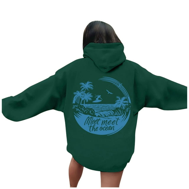 Robe Femme Grande Taille Décontractée Manches Longues à Capuche Tunique avec Imprimé pour Usage Quotidien Vacances Automne Hiver