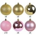 thumbnail image 5 of Jeco 50 Piece Shatterproof Plastic Christmas Ornament Set in Pink and Gold, 5 of 5