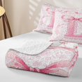 thumbnail image 4 of Catabedysis Pink Rose Initial L Bed Spread Queen,Girly Bowknot Abc Themed Queen Coverlet Set For Girls,3 Pieces, 4 of 7
