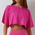 thumbnail image 1 of Camiseta de Yoga para mujer, bata holgada, Top deportivo para ejercicio, gimnasio, adiestramiento al aire libre, camiseta deportiva de manga corta para Yoga, Top para mujer, 1 of 4