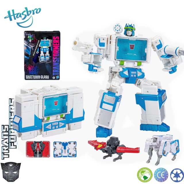 Hasbro Transformers Shattered Glass Soundwave Laserbeak Ravage 18Cm Voyager Class Original figura de acción juguetes para niños regalo Fivean unisex