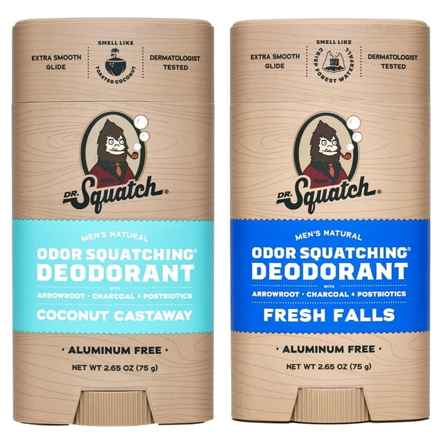 Desodorante Dr. Squatch Natural sin aluminio para hombre, paquete de 2