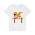 thumbnail image 5 of T-Shirts à Manches Courtes pour Enfants Garçons Filles 3-10 Ans Dinosaure Col Rond Coton Imprimé Mode Mignon Blanc, 5 of 5