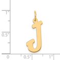 thumbnail image 3 of 14K Or Jaune Grande Taille Fantaisie Lettre de Conception de Script J Pendentif Initial, 3 of 3