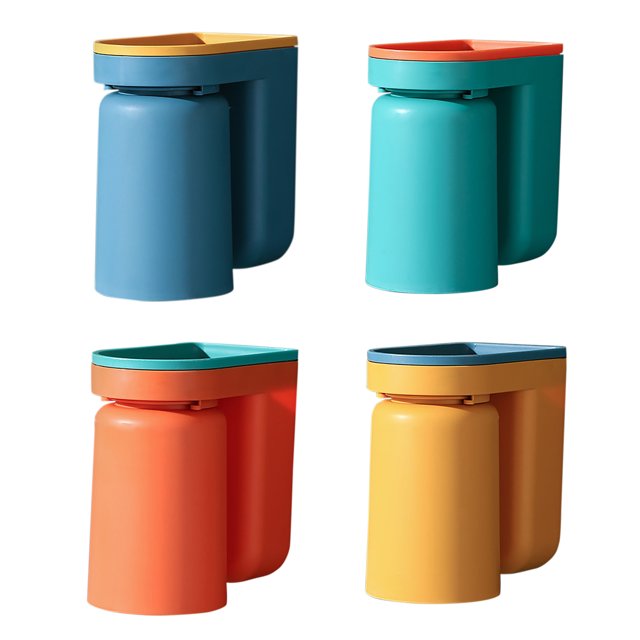 Portavasos para Cepillos Dientes Soporte 4 Uds. Con Montado en La Pared Duradero
